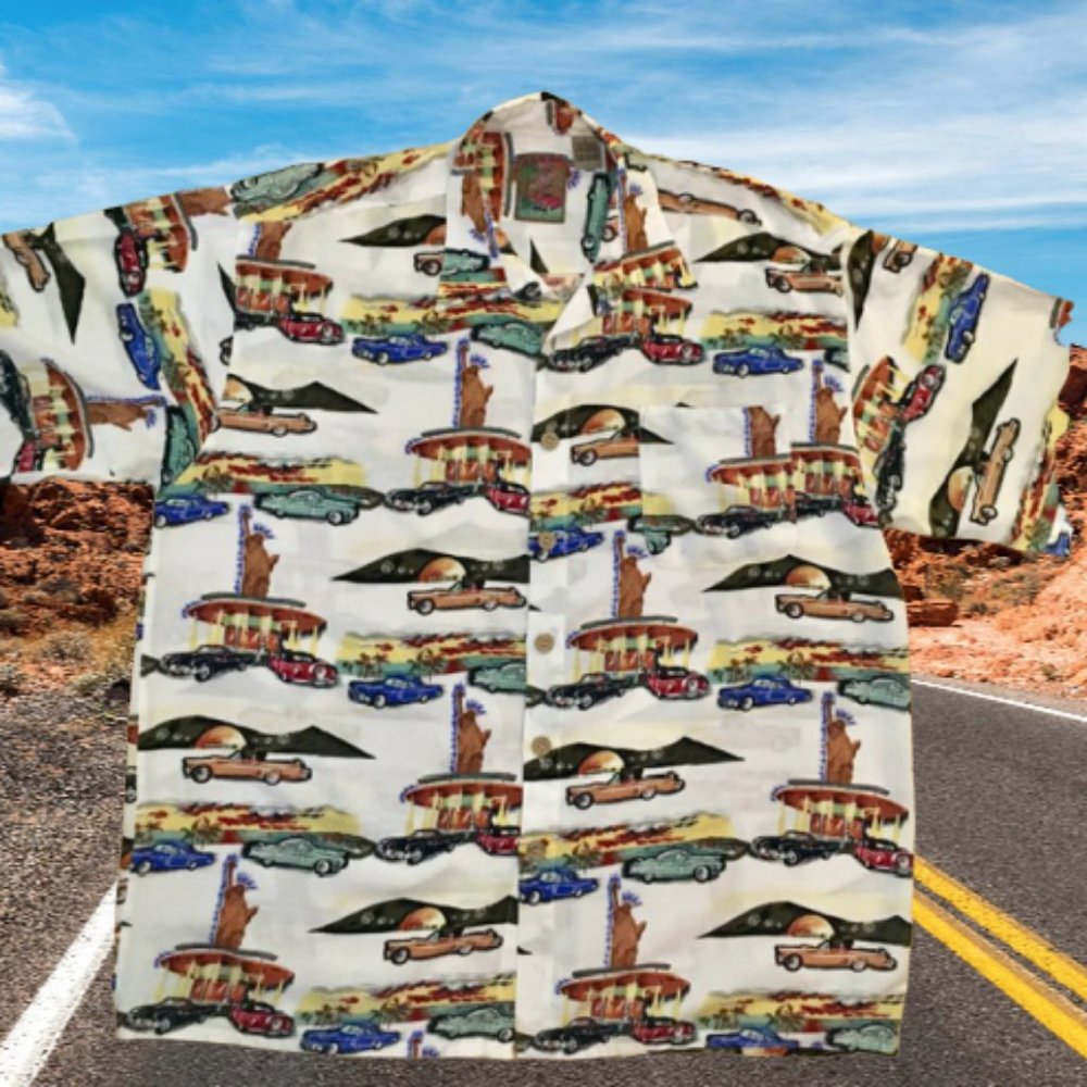 Next Originals Vintage Shirt Classic Cars Statue of Liberty Large